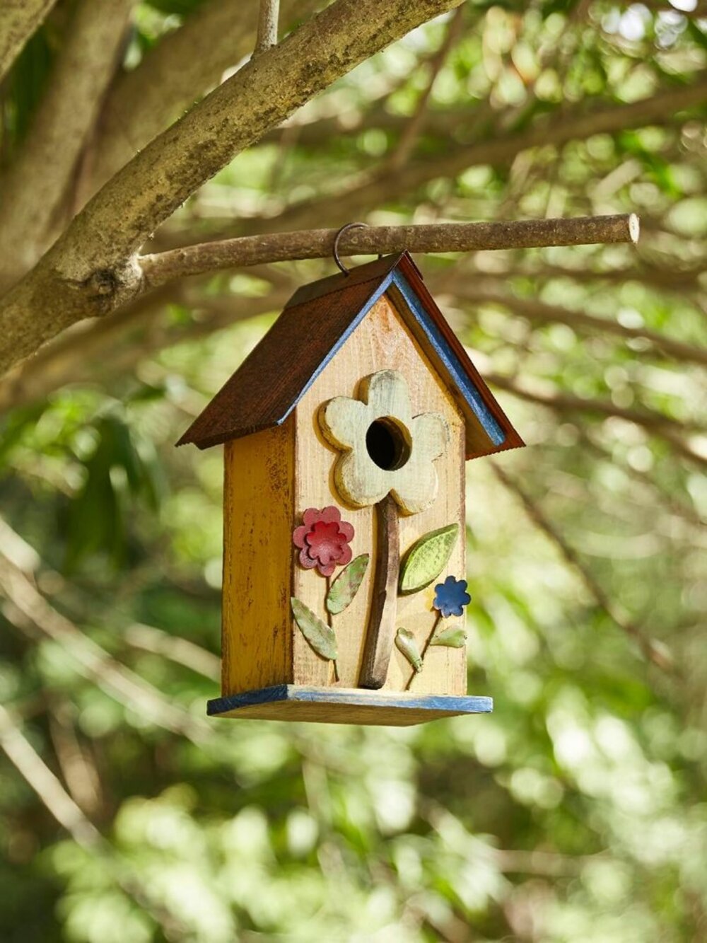 Bird Houses for Outside, 10.2" H Hanging Bird House for Outdoor Patio Garden Dec - Picture 2 of 9